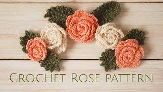 Crochet Rose Pattern  Moara Crochet [upl. by Kcirdde]