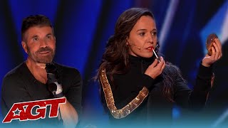 Spains Celia Muñoz Ventriloquist Without a Puppet SHOCKS the Judges on Americas Got Talent [upl. by Winfield]