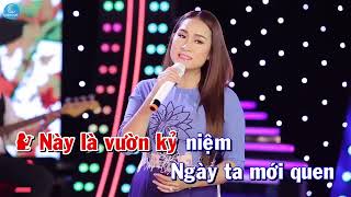 KARAOKE Dấu Chân Kỉ Niệm  Song Ca Cùng Giáng Tiên [upl. by Nolly]