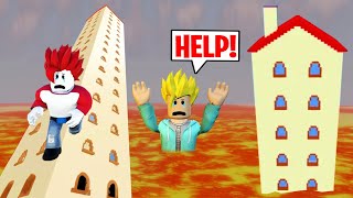 THE FLOOR IS LAVA In Roblox 🔥🔥 Khaleel and Motu Gameplay [upl. by Assinna]