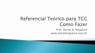 Como Fazer o Referencial Teórico [upl. by Atiuqihc]