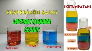 EKSPERIMEN SAINS LAPISAN MENARA CECAIR KETUMPATAN CECAIR [upl. by Aderb]