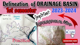 Delineation of Drainage Basinpractical 1st semBySagarika Naggeography [upl. by Elhsa]