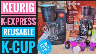 REUSABLE K CUP Keurig K Express Essentials Coffee Maker Single Serve K Cup Pod Brewer [upl. by Dominick]