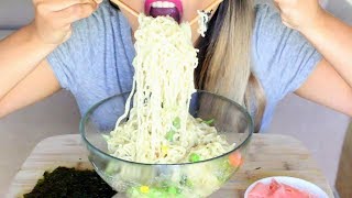 ASMR Instant Ramen Noodles BIG BITES Eating Sounds APRIL ASMR COLLAB 2017 [upl. by Heda]