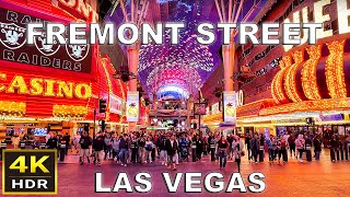 4K HDR Fremont Street Las Vegas Walking Tour  January 2025  Downtown Las Vegas [upl. by Krischer]