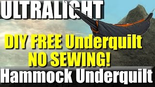 FREE DIY Ultralight Hammock Underquilt  No sewing required [upl. by Eelano860]