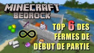 Top 6 des fermes sur Minecraft Bedrock indispensables en début de partie Minecraft [upl. by Gnouhp]