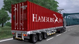 ETS 2  Hino 700 Trailer Korindo Hamburg Sud 40 Ft 25 Ton Tebing Tinggi  Langsa [upl. by Skyla]