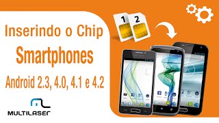 Como inserir o chip nos Smartphones Android 23 40 41 e 42  Multilaser [upl. by Garlanda410]