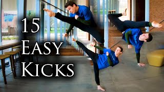 15 EASY KICKS  Tricking Tutorial [upl. by Morrell]