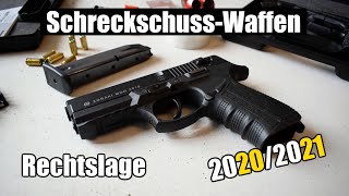 Schreckschusswaffen rechtliche Grundlagen Update 2021 Erwerb Besitz Führen Schießen [upl. by Idnek]