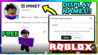 NEW DISPLAY NAMES ROBLOX UPDATE  HOW TO CHANGE YOUR DISPLAY NAME IN ROBLOX 2021 FREE [upl. by Gauldin]