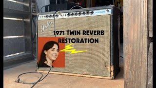 1971 Fender Twin Reverb  Vintage Amp Repair  The Electric Lady [upl. by Arad]