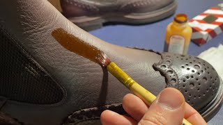 How to Recolor Leather Shoes Chelsea Boots “Santoni” [upl. by Conah]