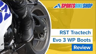 RST Tractech Evo 3 CE Waterproof motorcycle boots review  Sportsbikeshop [upl. by Columba520]