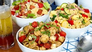 Easy Pasta Salad 3 Delicious Ways [upl. by Hasan293]