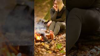 Hot Girl 🥵 With Hot Stones🔥 camping bushcraft survival outdoors lifehacks [upl. by Atilahs]