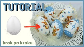 Pisanki decoupage z zajączkami  propozycja dla najmłodszych  DIY tutorial [upl. by Mehalick838]