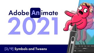 Adobe Animate 2021 Symbols and Tweens 3  Beginners Tutorial [upl. by Carlen]