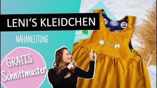 GRATIS SCHNITTMUSTER  schnelles und einfaches Kleid  Lenis Kleidchen Jomina [upl. by Gainer]