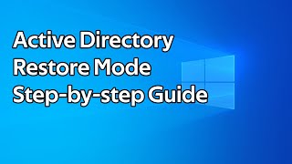 How to boot into Active Directory Services Restore Mode [upl. by Nerok]