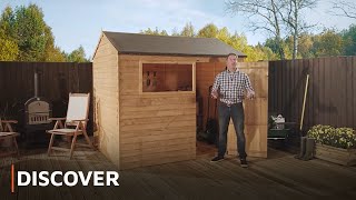 DISCOVER  Reverse Apex Wooden Overlap Shed Tour [upl. by Anoblav774]