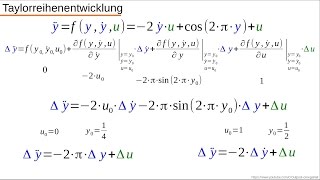 Dynamische Systeme  Teil 42  Linearisierung einer DGL um die Ruhelage [upl. by Ollie633]