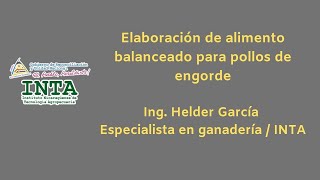 INTA Elaboración de alimento balanceado para pollos de engorde [upl. by Esihcoc]