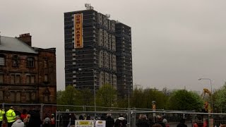 Norfolk court Flat Demolition Gorbals Glasgow  4K [upl. by Girhiny575]