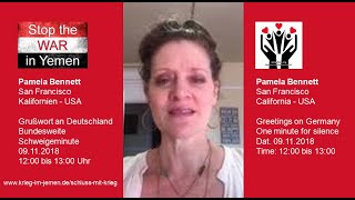 Stop the WAR in Yemen  Pamela Bennett  California [upl. by Dnalevets]