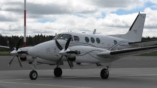 Beechcraft C90 King Air Start Up Taxi amp Takeoff from TamperePirkkala [upl. by Lusa]