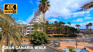 Gran Canaria Playa del Ingles Upper Boardwalk March 2021 😎 Apartamentos Nogalera to HL SuiteHotel [upl. by Ahsoek]