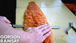 Slicing Smoked Salmon  Gordon Ramsay [upl. by Caril]