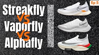 Nike Streakfly Vaporfly Alphafly comparison over 30k LONG marathon training session [upl. by Reyaht]