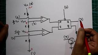 Internal circuit of 555 timer  NE555 internal circuit explained [upl. by Aynuat]