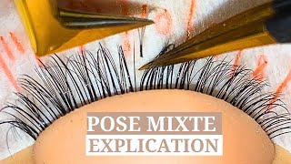 POSE MIXTE  EXTENSIONS DE CILS COMMENT FAIRE UNE BELLE POSE PROFESSIONNELLE [upl. by Nylarad401]