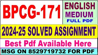 BPCG 171 solved assignment 202425  bpcg 171 solved assignment 2025 in Hindi  ignou bpcg171 2025 [upl. by Alomeda712]