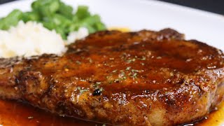 Easy Honey Garlic Pork Chops Recipe [upl. by Hrutkay]