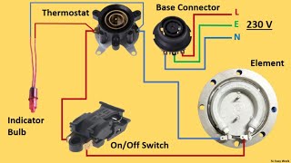 Electric kettle wiring diagram  how to wire electric kettle  circuit diagram [upl. by Pelson]