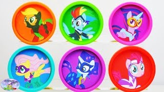 My Little Pony Power Ponies Play Doh Mane 6 MLP Tsum Tsums Surprise Egg and Toy Collector SETC [upl. by Lenahtan]