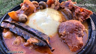 How To Make Authentic Fufu Without Using Powder Or Microwave Fresh Ghana Cassava amp Plantains Fufu [upl. by Nashoma]