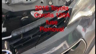 20142016 Toyota Corolla 120A Fuse alternator fuse Removal [upl. by Arev233]