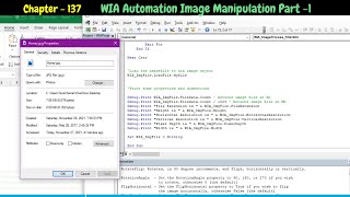 VBA WIA Automation  Windows Image Acquisition  List all properties or dimension of image using VBA [upl. by Maclean]