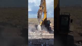 Excavator Demolition with Wrecking Ball [upl. by Ynaffad235]