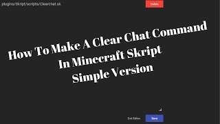 How To Make A Clear Chat Command With Skript [upl. by Yahsan]