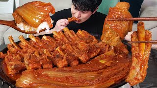 진정한 밥도둑 묵은지 등갈비찜에 소주 한잔 합시다Ft한라산 소주 김치찜 혼술 먹방 Kimchi jjim MUKBANG ASMR EATINGSHOW [upl. by Narah]