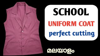 Uniform coat cutting malayalam  girls uniform collar coat 2024 [upl. by Hakim646]