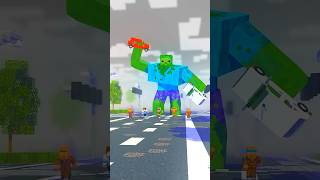 El Zombie Mutante invade la ciudad de Minecraft 😱 MobsCartoon minecraft herobrine shorts [upl. by Ahsile796]