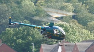 Helicopter Robinson R22 GTILE Having Fun at Wellesbourne Airfield [upl. by Lerraj457]